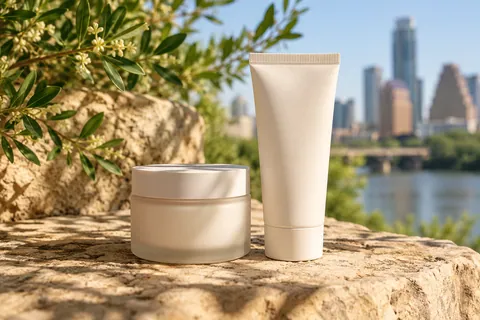 Restorative lipid barrier cream paired beside broad spectrum mineral sunscreen tube.